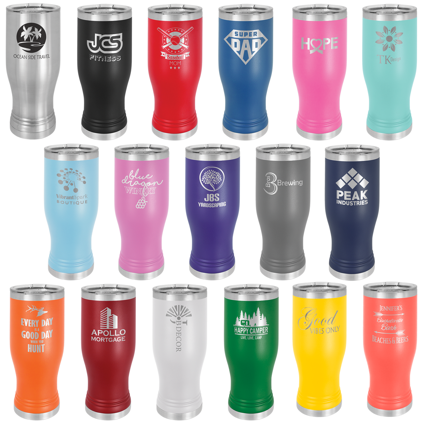 Personalized Laser Engraved Pilsner Polar Camel 14 oz or 20 oz image 1