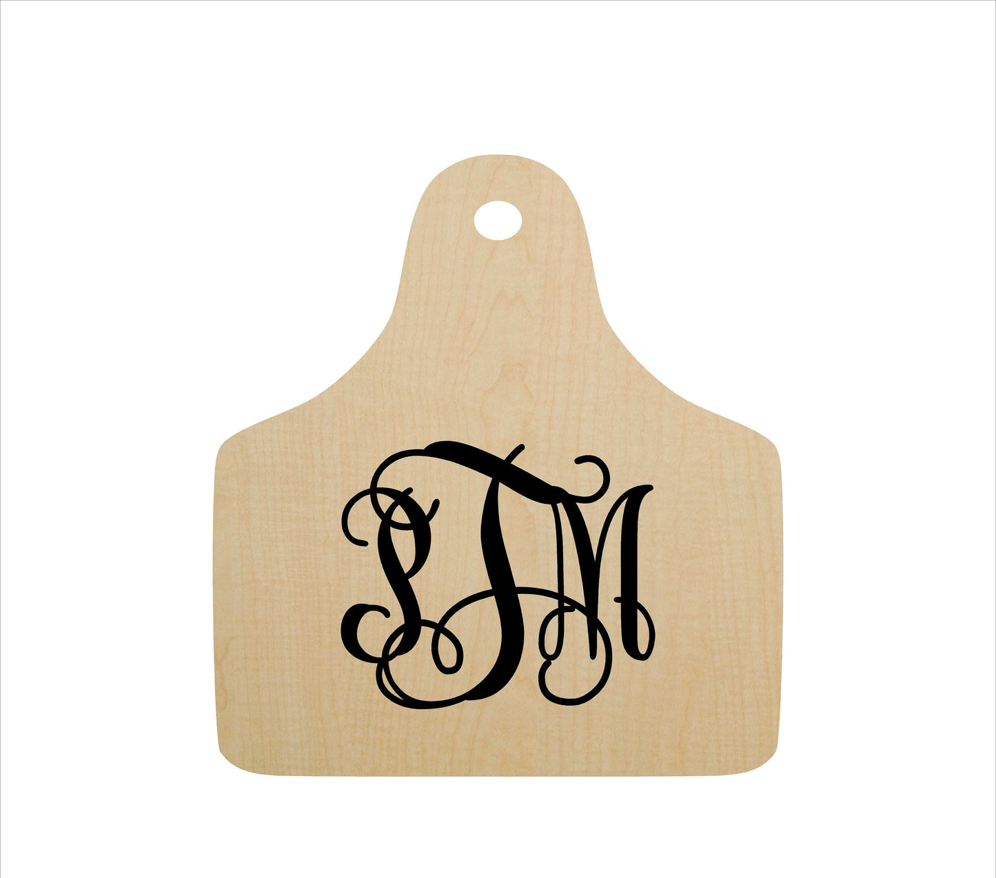 Ear tag sign, laser cut wood shape, engraved personalization optional image 2