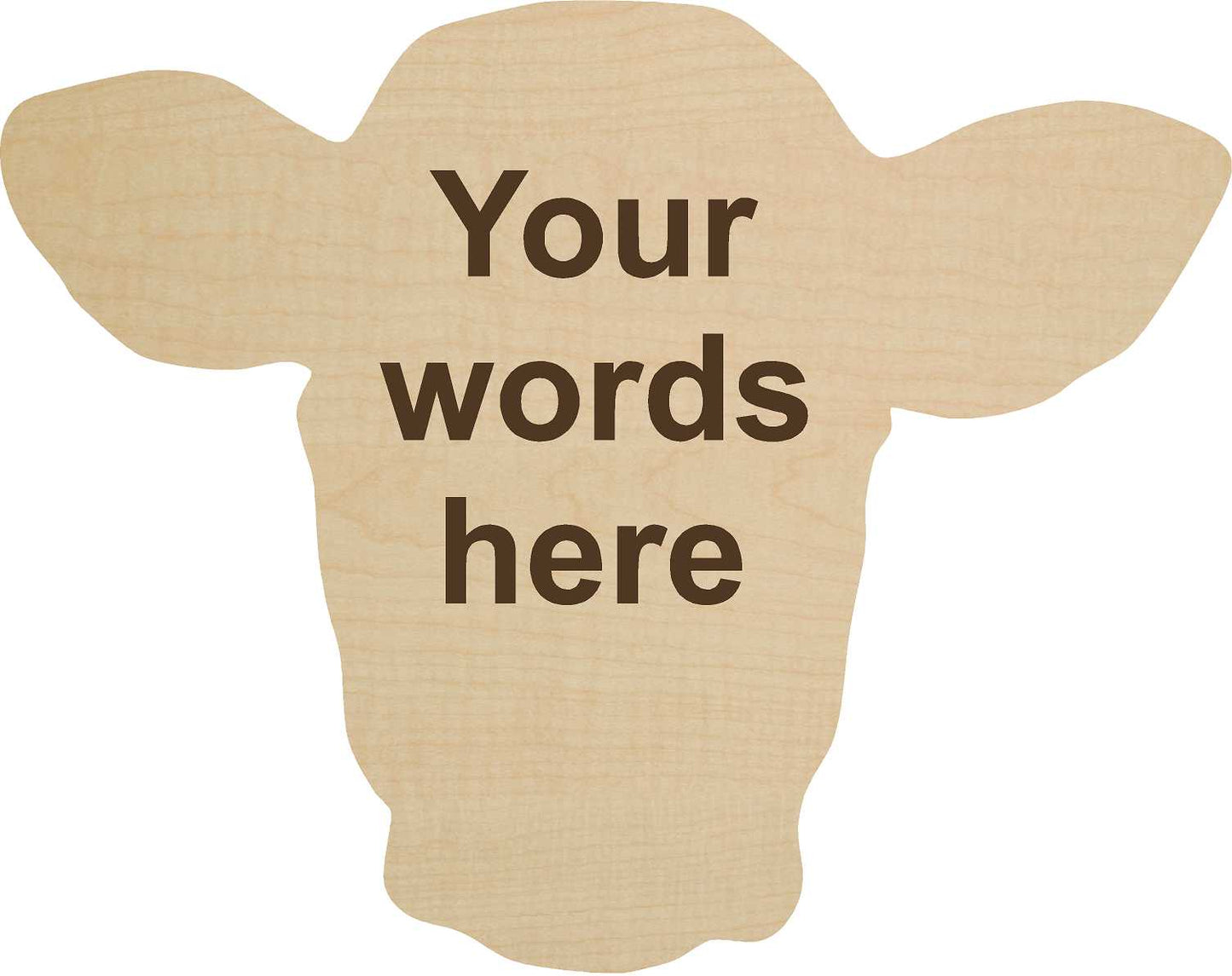 Cattle head w/ ear tag sign, laser cut wood, w/personalization optional image 3