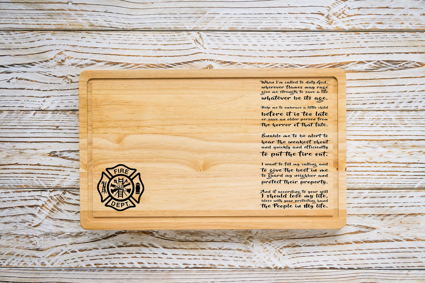 The Firefighter's | Fireman's Prayer cutting board