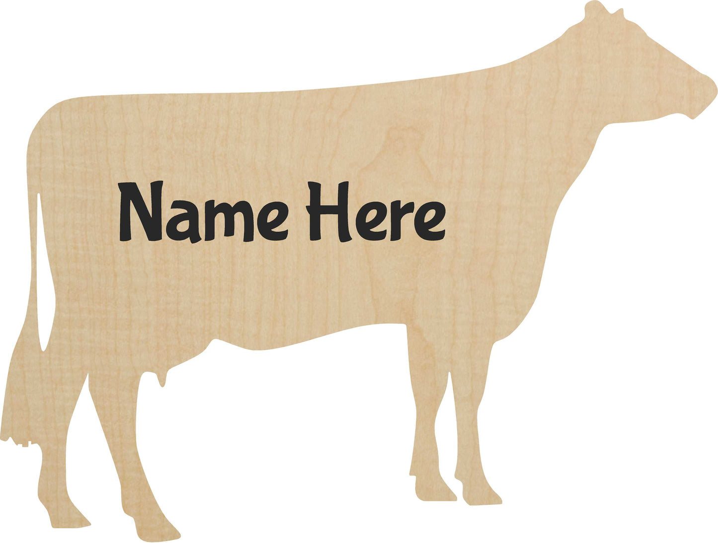 Dairy cow sign, laser cut wood shape, engraved personalization optional image 2