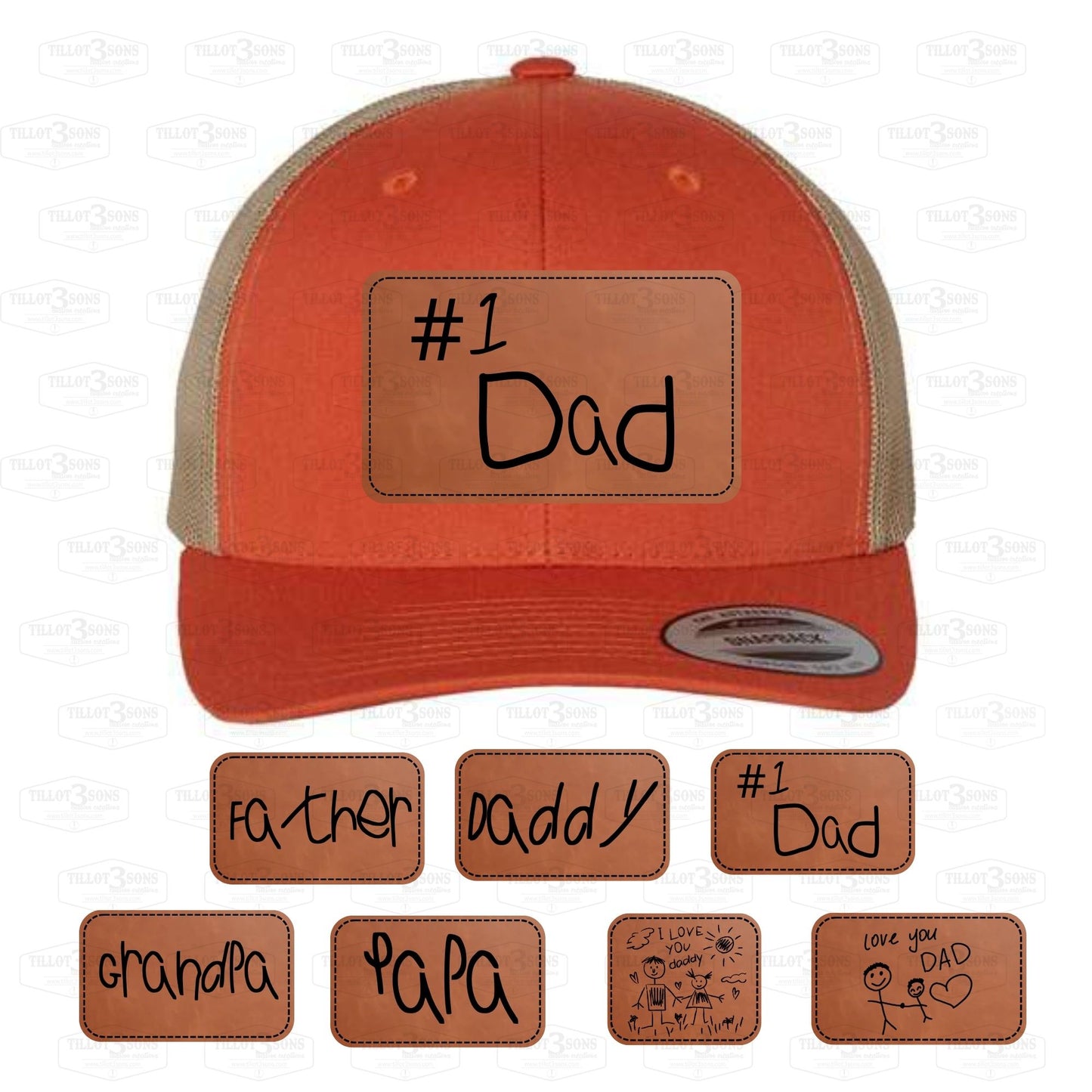 Father's Day Hats with child's handwriting or drawing