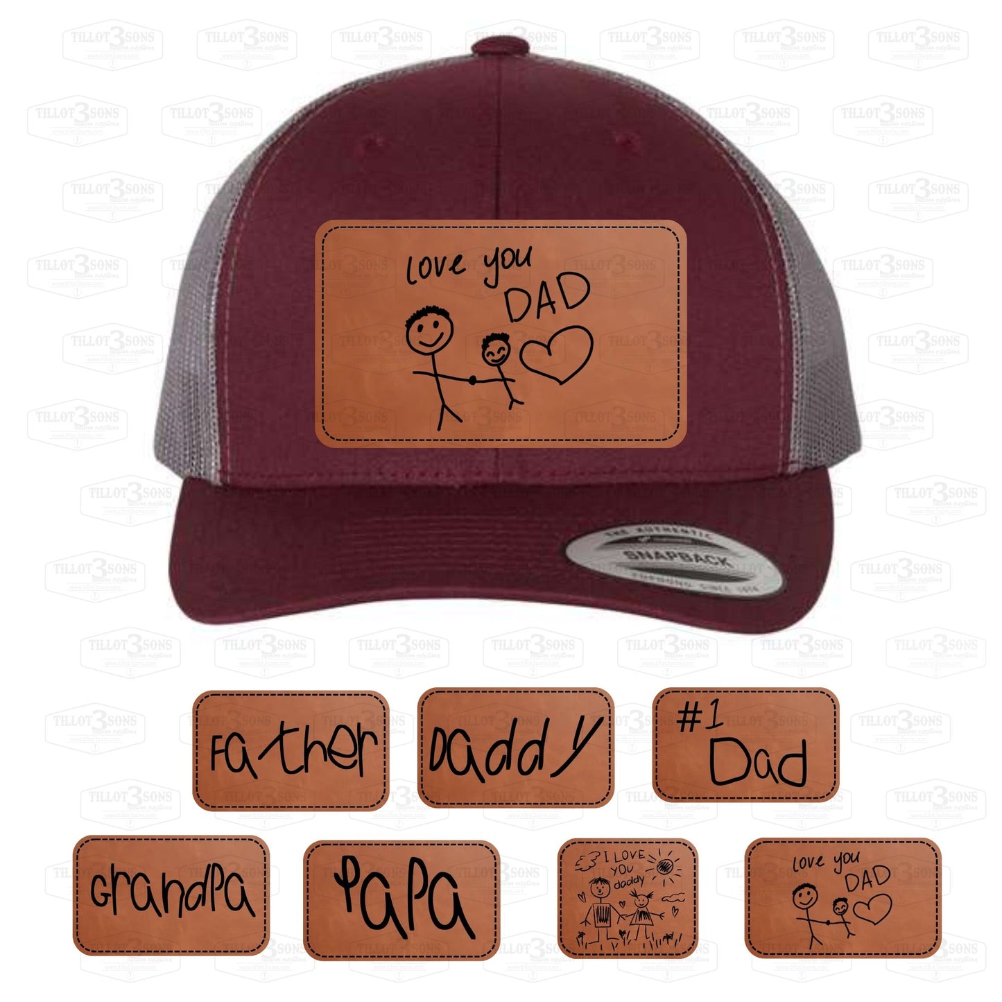 Father's Day Hats with child's handwriting or drawing