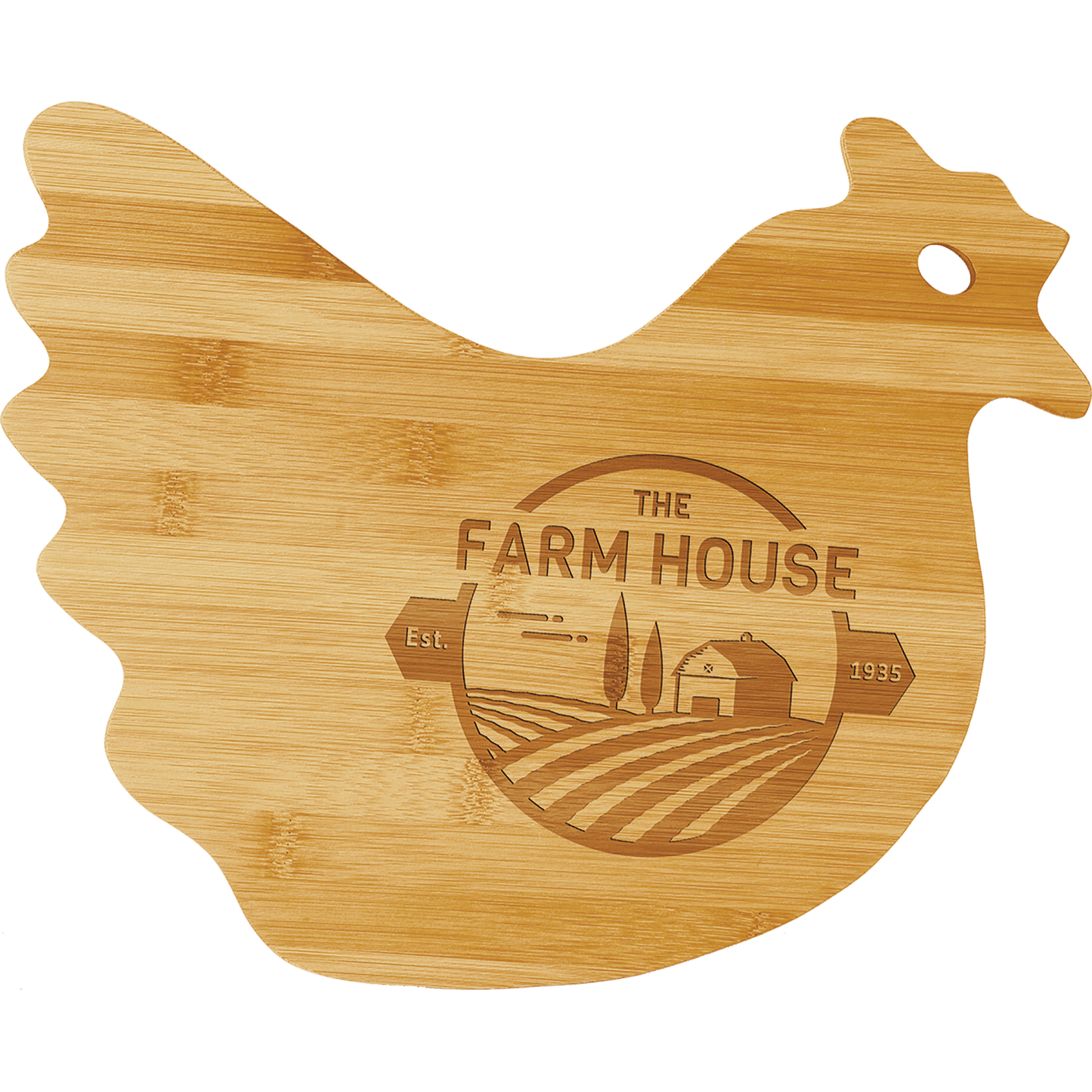 Bamboo Hen Shaped Cutting Board - GFT131 - 13 1/2" x 10 7/8"