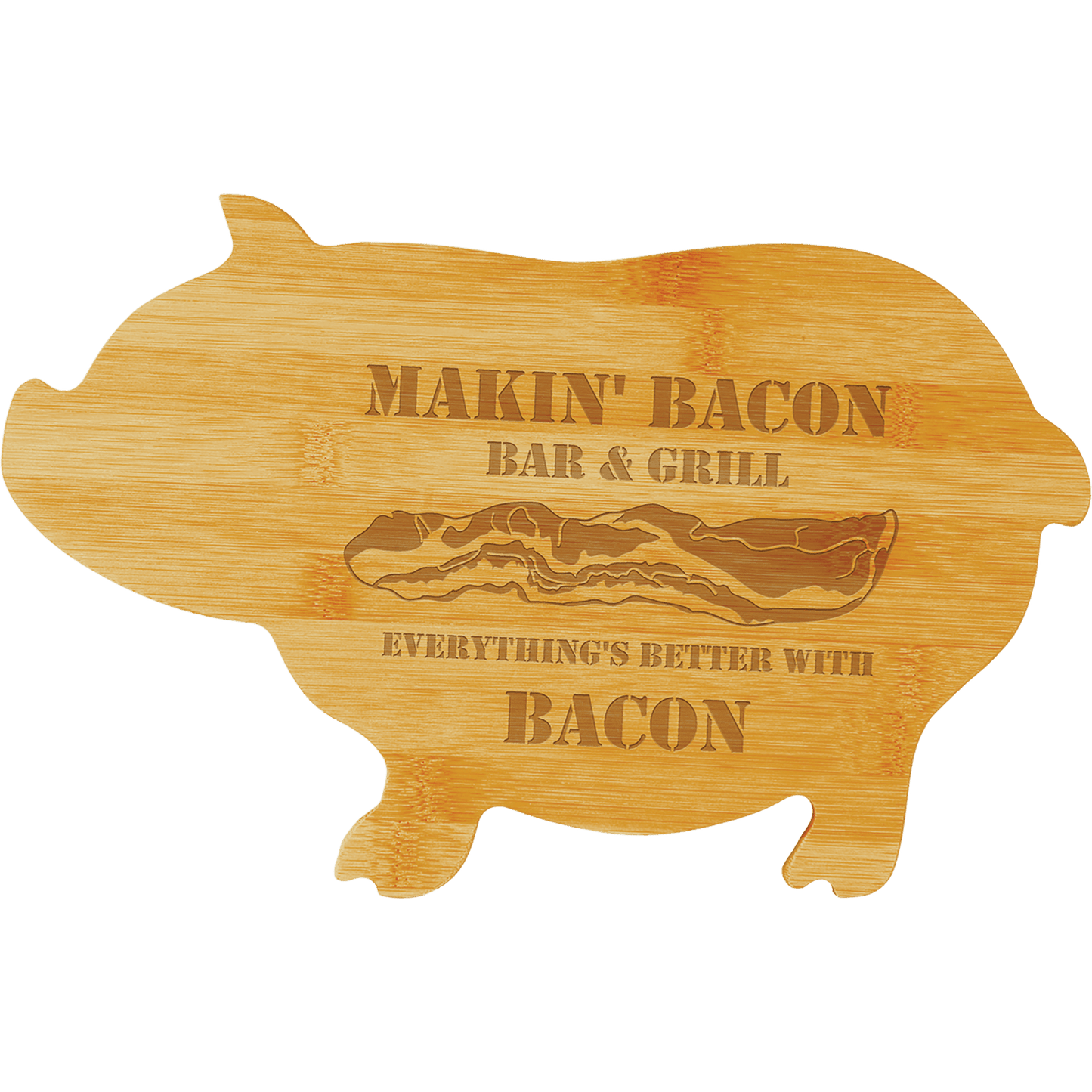 Bamboo Pig Shaped Cutting Board - GFT132 - 13 3/4" x 8 3/4"