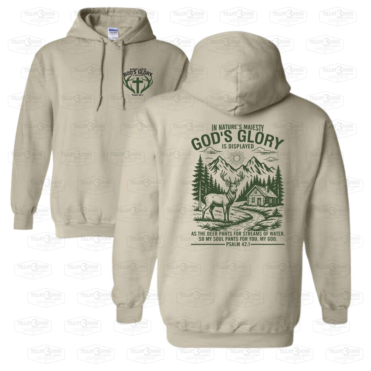 Nature's Majesty Psalm 42:1 graphics t-shirt or hoodie