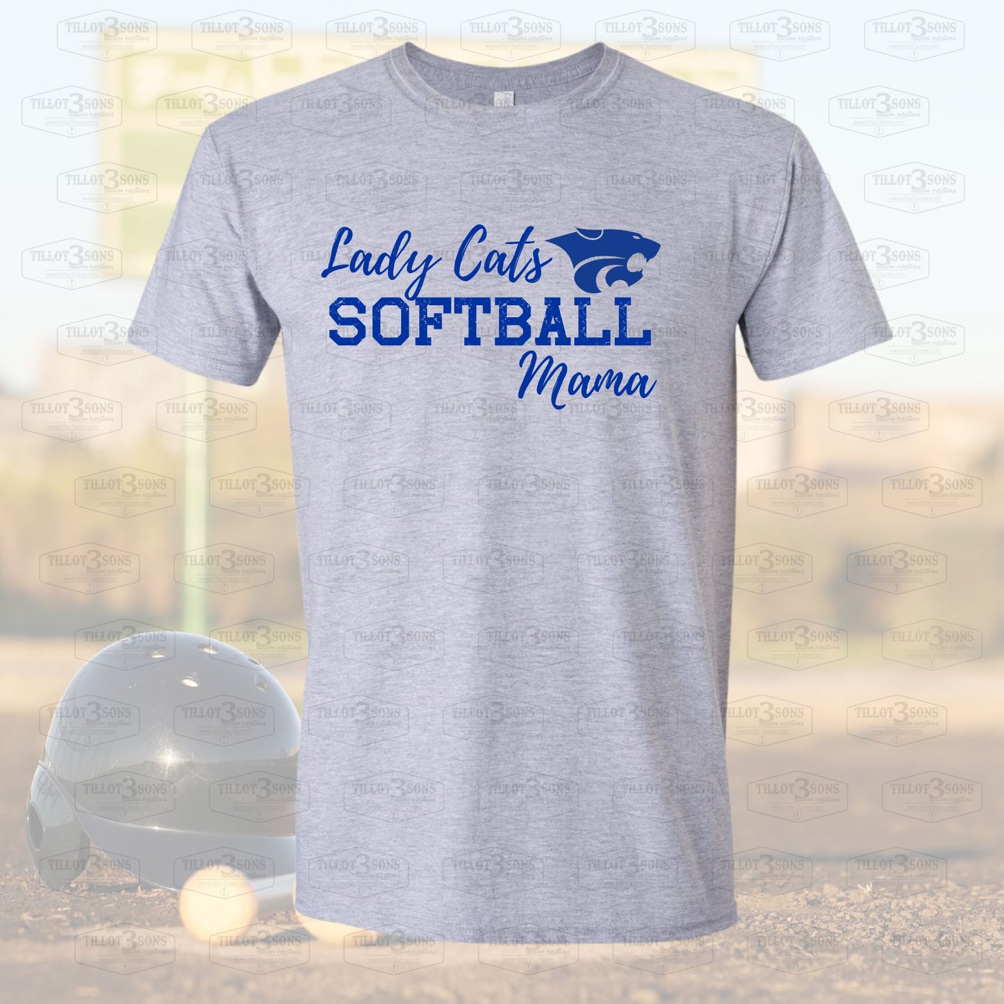 Custom Softball team shirts with mascot - Wildcats,Tigers, Rams, Panthers and ore