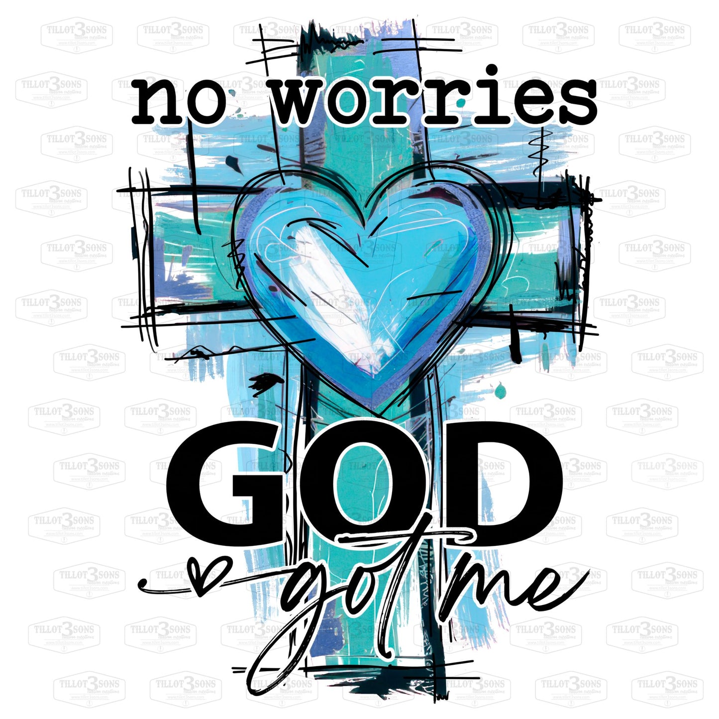No Worries, God Got Me graphics t-shirt