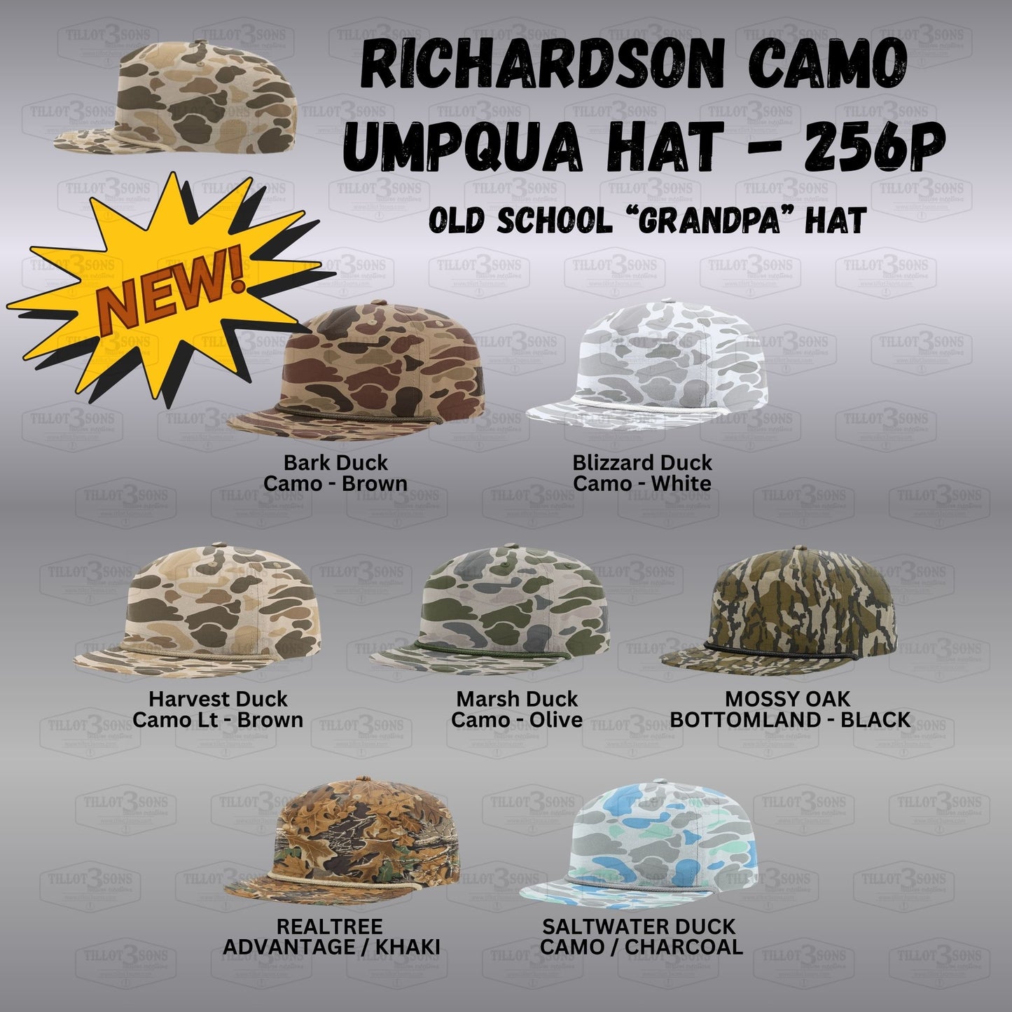 Richardson CAMO Umpqua Cap (Old School Grandpa hat) - R256P