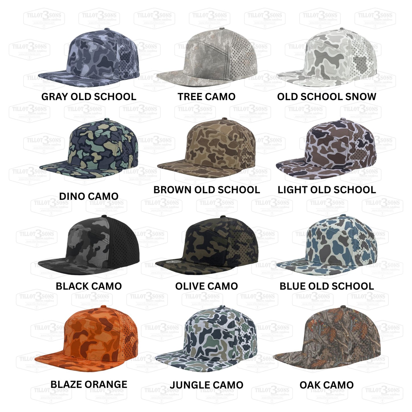 Zapped Osprey Camo hats with optional laser engraved patch
