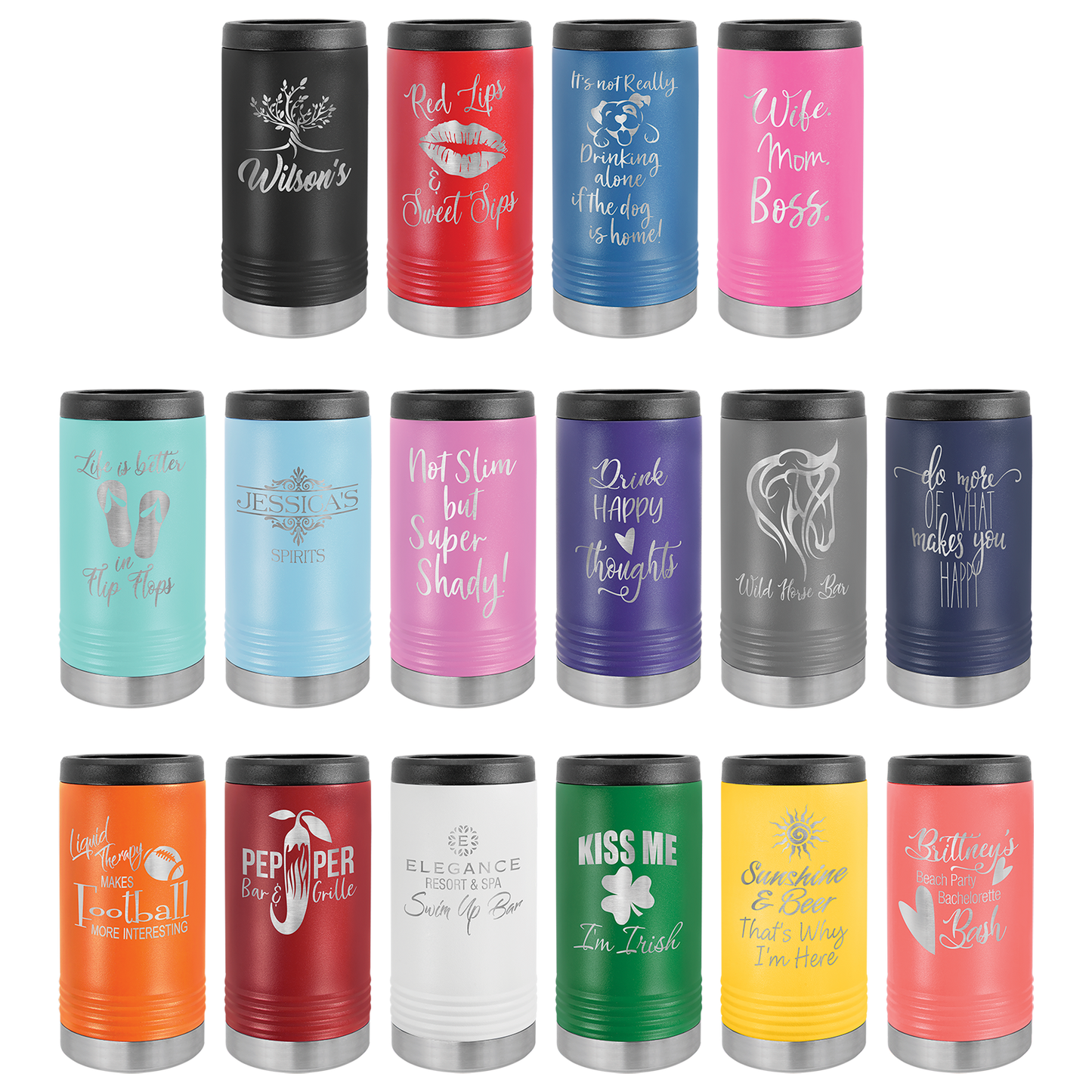Slim Beverage Holders with Laser Engraved Personalization image 2