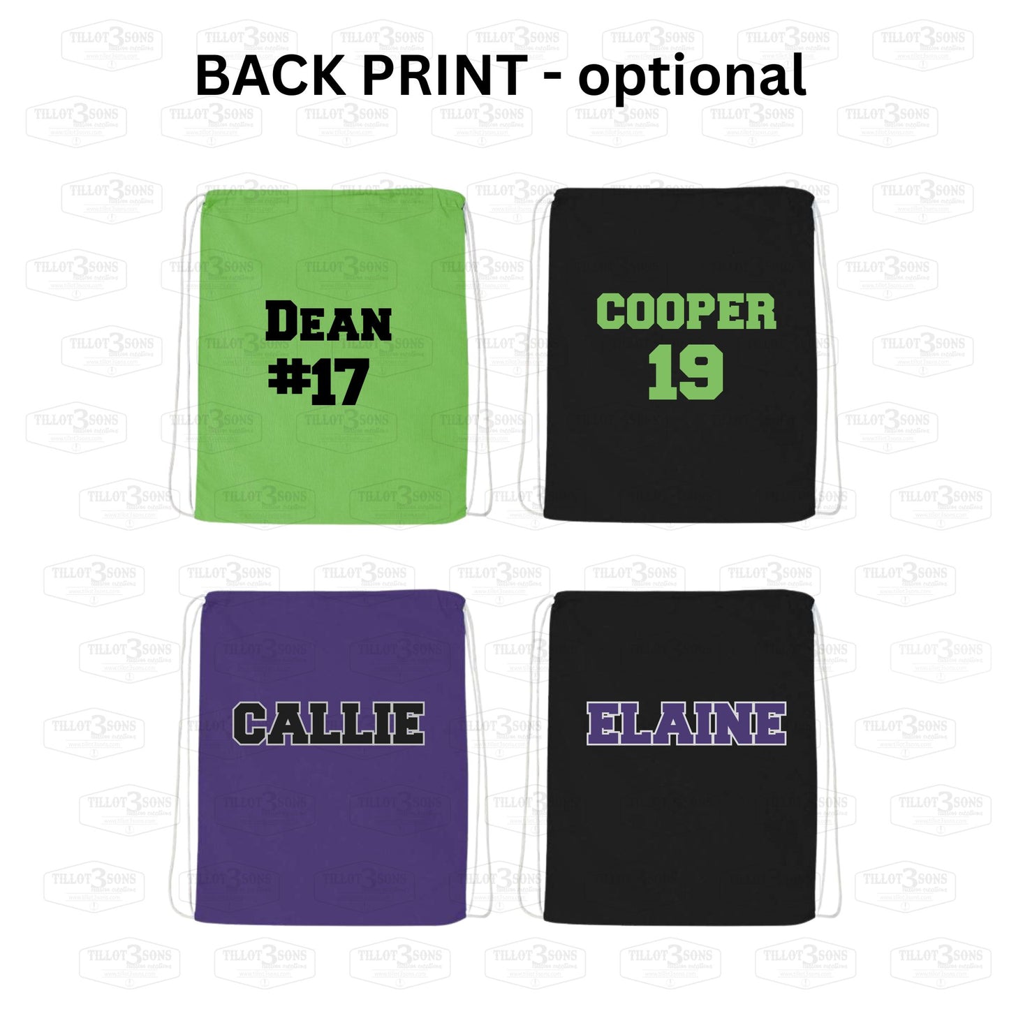 Drawstring Cinch Bags with Upstate Thunder logo