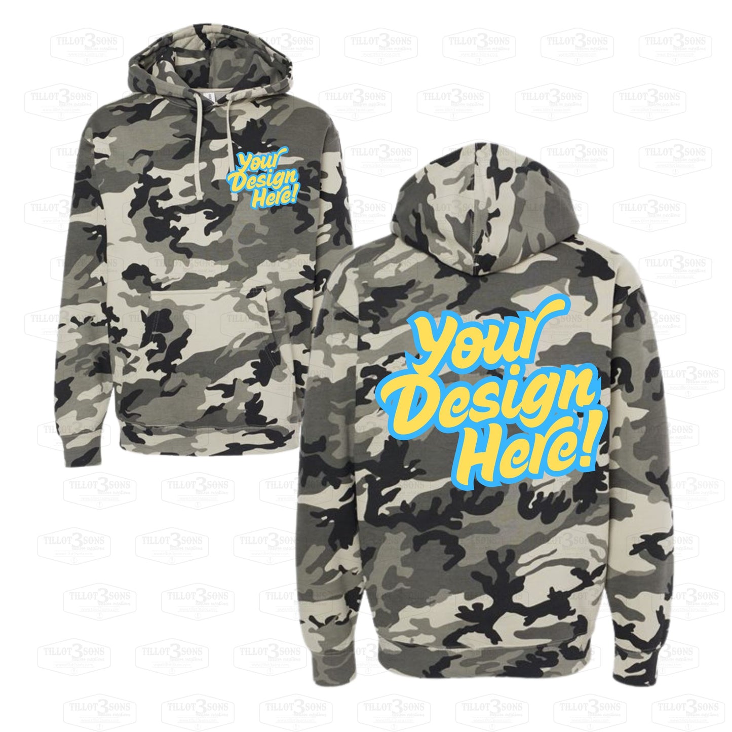 Snow Camo - Heavyweight Hooded Sweatshirt