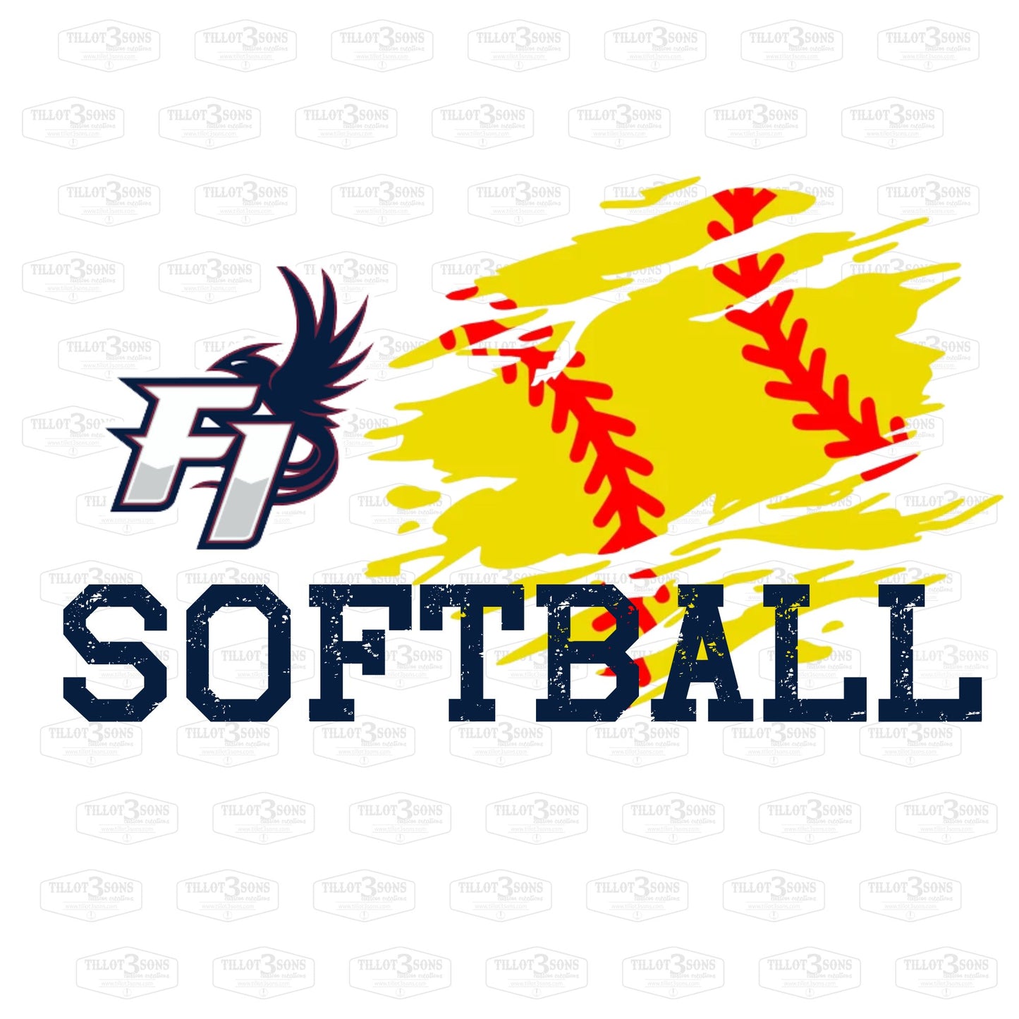 Custom Softball team shirts with mascot - Wildcats,Tigers, Rams, Panthers and more