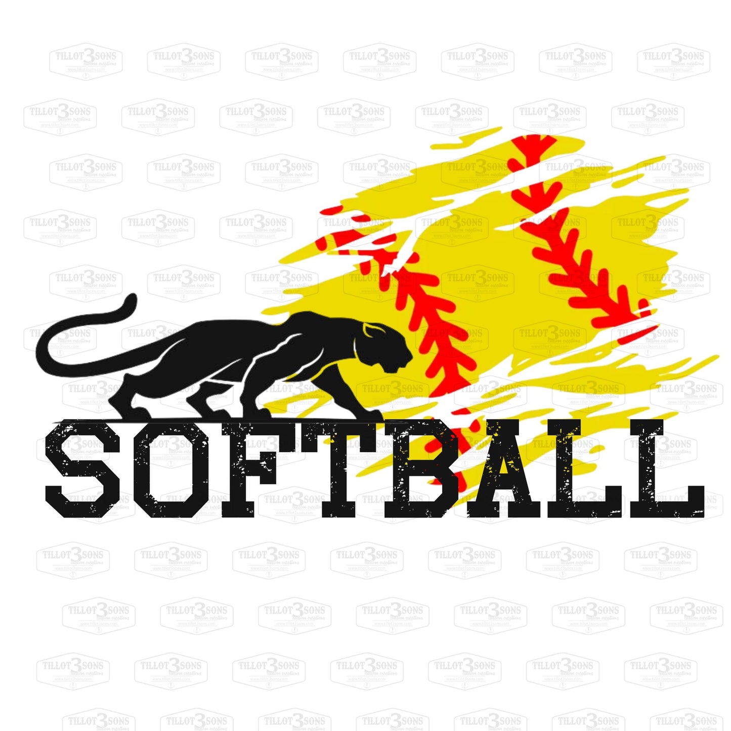 Custom Softball team shirts with mascot - Wildcats,Tigers, Rams, Panthers and more