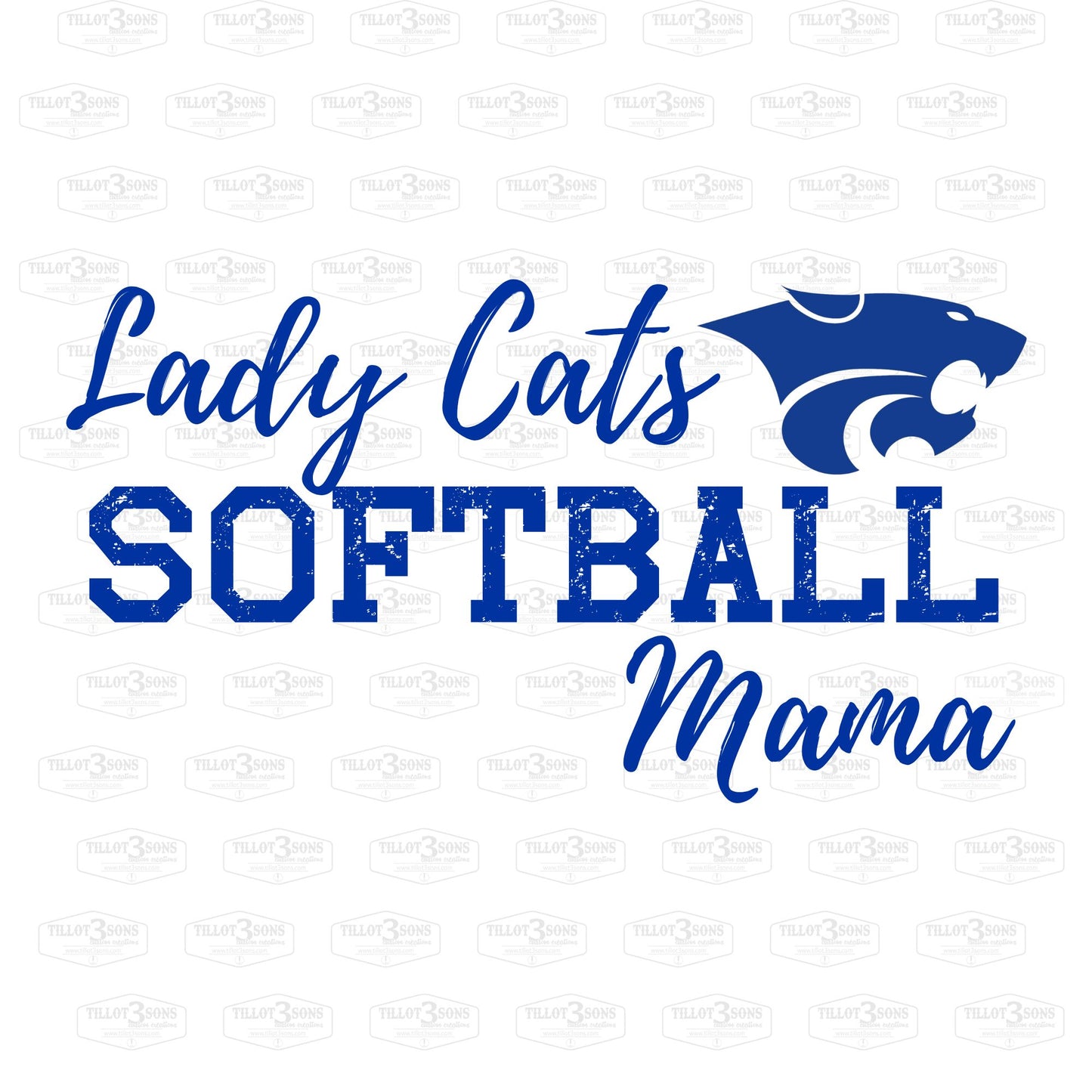 Custom Softball team shirts with mascot - Wildcats,Tigers, Rams, Panthers and ore