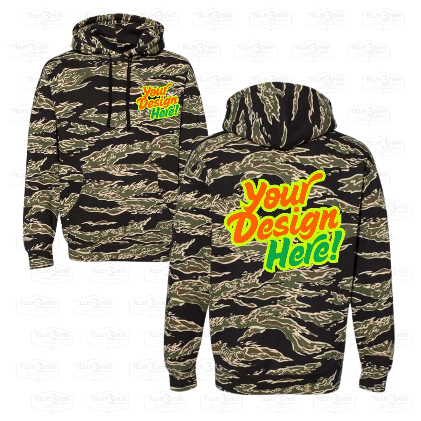Tiger Camo - Heavyweight Hooded Sweatshirt