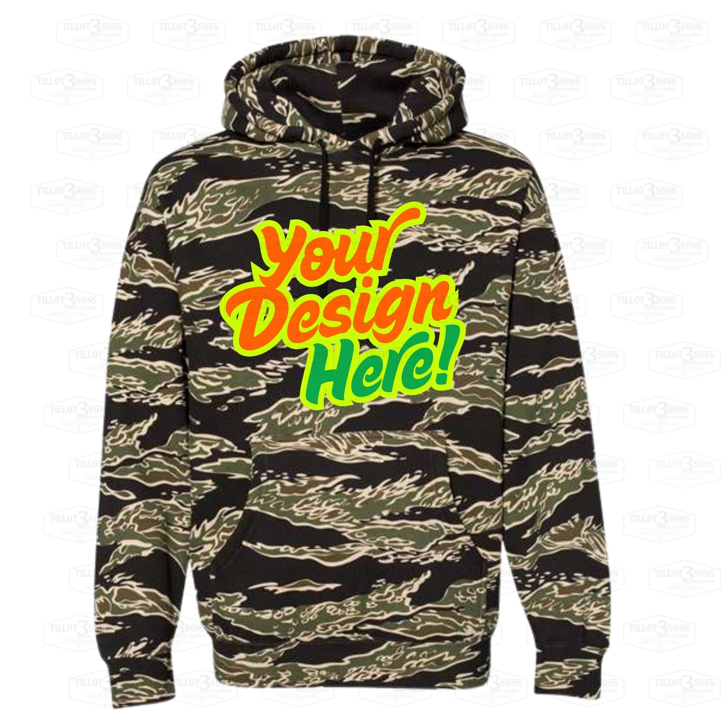 Tiger Camo - Heavyweight Hooded Sweatshirt