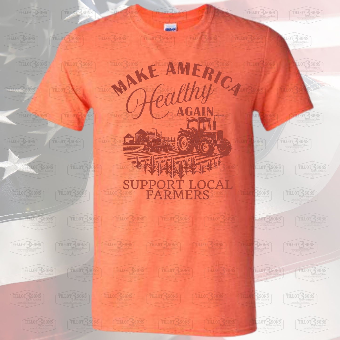 Make America Healthy Again - Support Local Farmers distressed graphics t-shirt