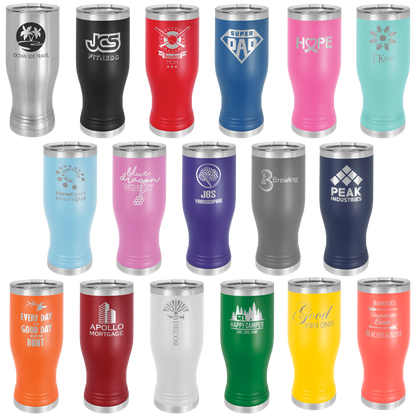 Personalized Laser Engraved Pilsner Polar Camel 14 oz or 20 oz image 1