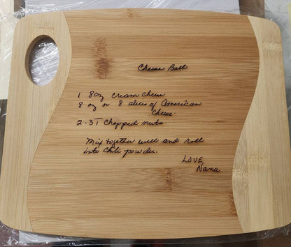 Bamboo Cutting Board - GFT892 - 17 3/4" x 11 3/4" Bamboo Two Tone Cutting Board with Handle