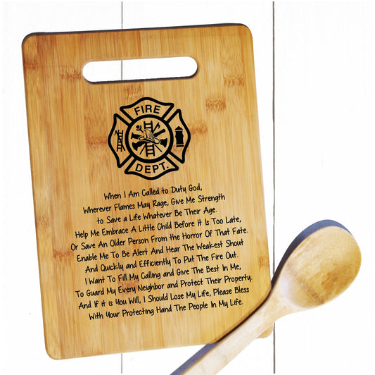 The Firefighter's | Fireman's Prayer cutting board