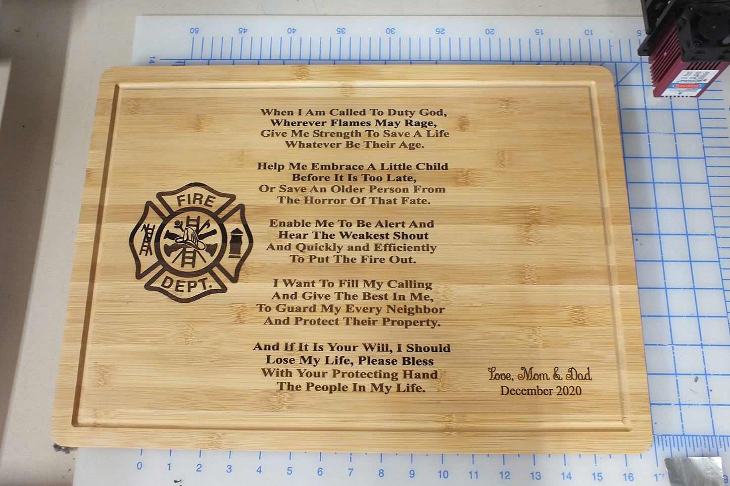 The Firefighter's | Fireman's Prayer cutting board