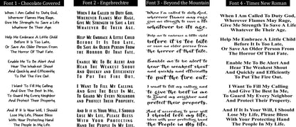 The Firefighter's | Fireman's Prayer cutting board