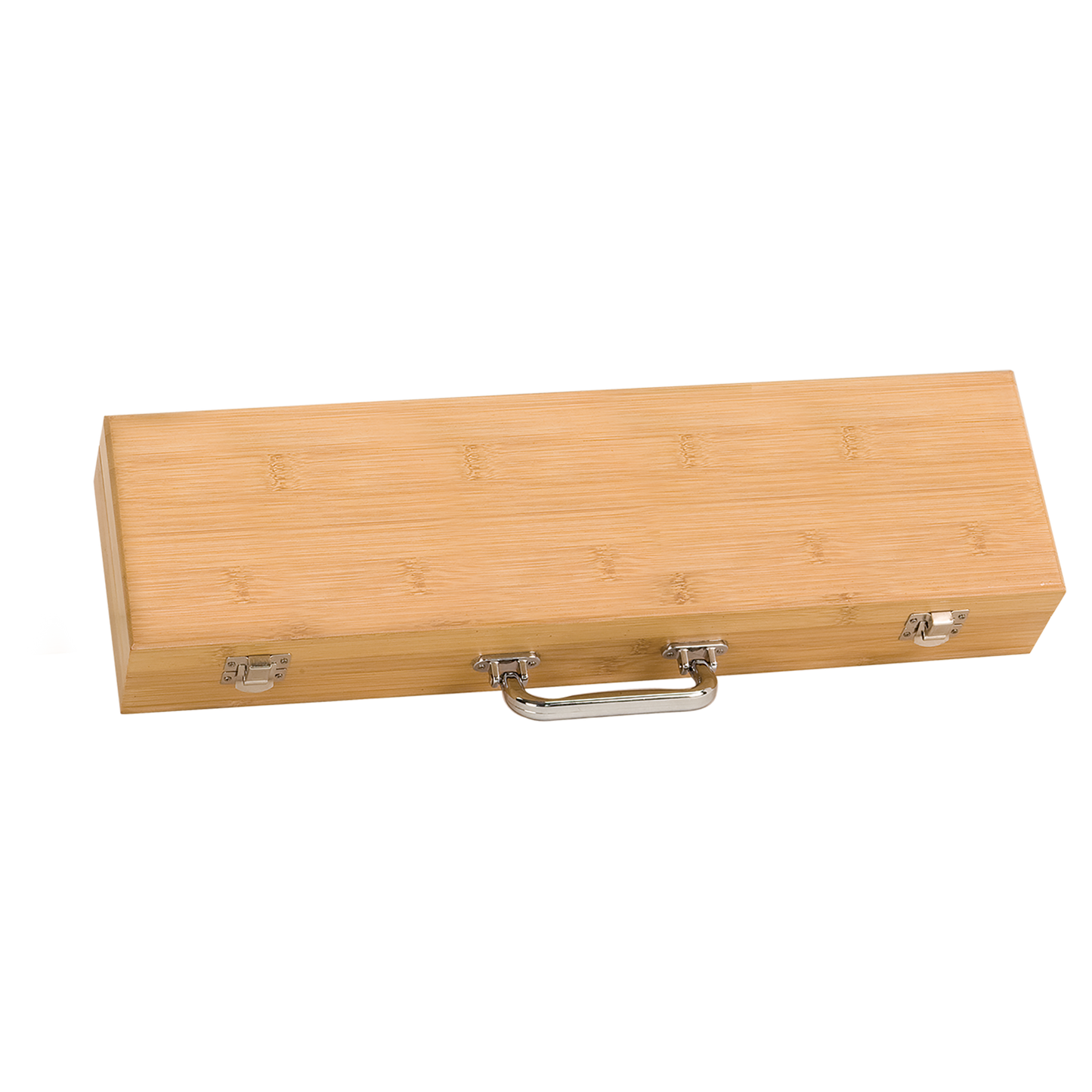 3-Piece Bamboo BBQ Set in Bamboo Case with hinged lid - BBQ02A - image 2