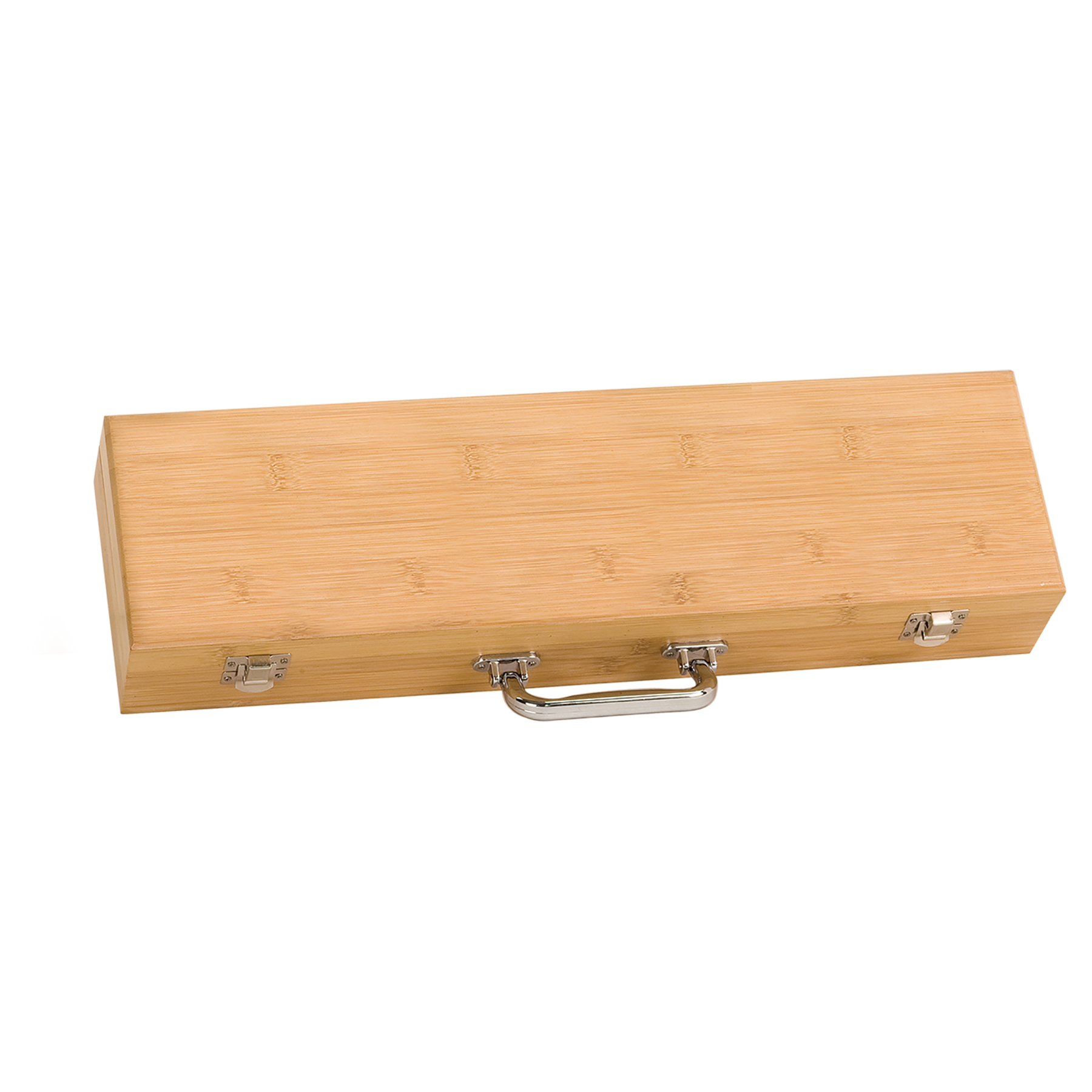 3-Piece Bamboo BBQ Set in Bamboo Case with hinged lid - BBQ02A - image 2