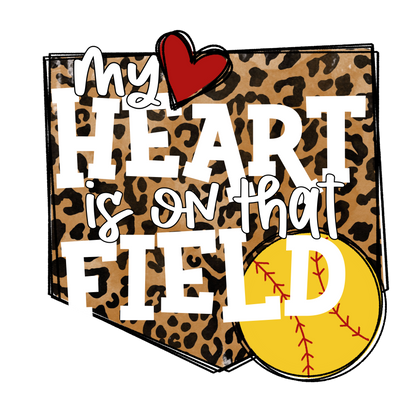 My Heart is on that Field leopard print graphics t-shirt image 1