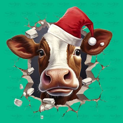 Santa Cow break through | graphics t-shirt or sweatshirt