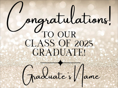 Graduation Yard Signs - Custom made with School Mascot and Graduates Photo