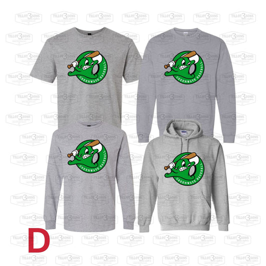 Green Wave Baseball Spirit Apparel | Logo/Bat