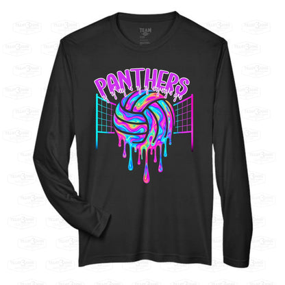 Dripping Volleyball graphics long sleeve performance shirt
