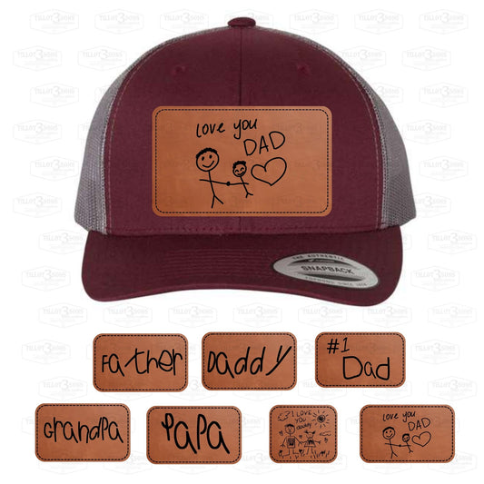 Father's Day Hats with child's handwriting or drawing
