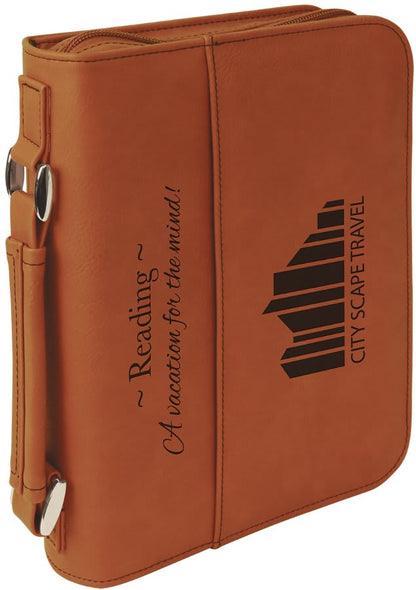 Bible cover carrying case with zipper - Small sized personalized leatherette cover
