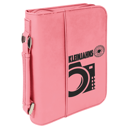 Bible cover carrying case with zipper - Small sized personalized leatherette cover