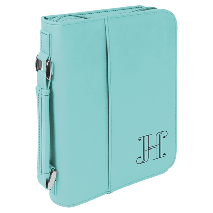 Bible cover carrying case with zipper - Small sized personalized leatherette cover