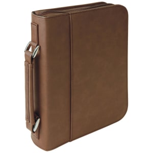 Bible cover carrying case with zipper - personalized leatherette cover