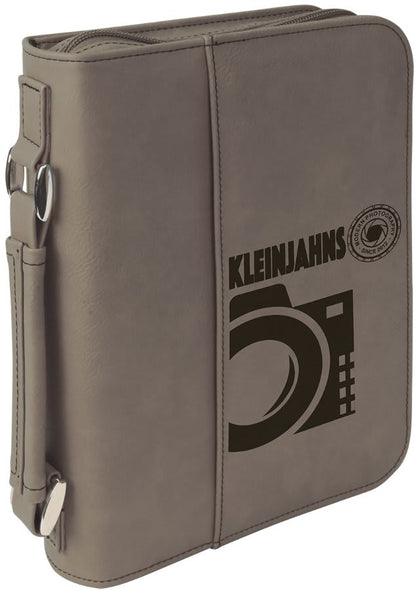 Bible cover carrying case with zipper - personalized leatherette cover