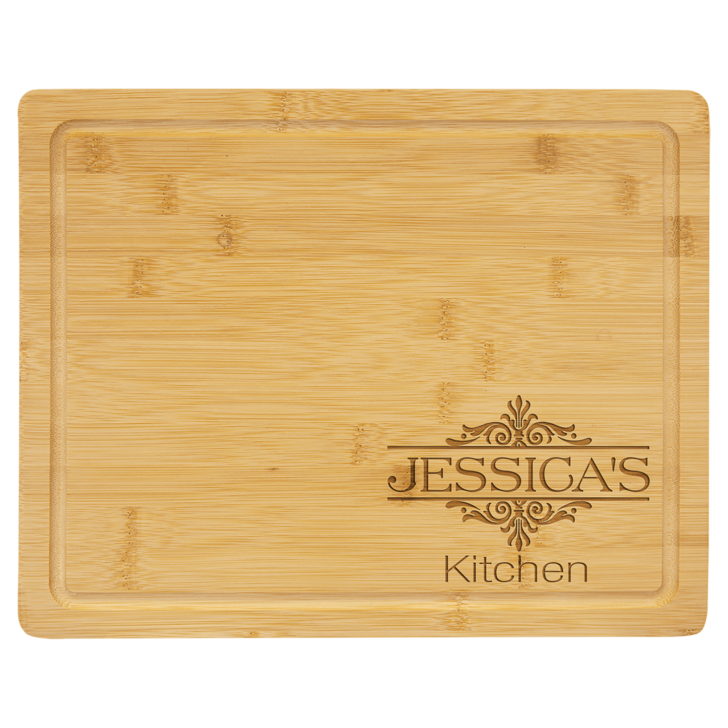 Bamboo Cutting Board with Drip Ring: GFT443 - 13 3/4" x 11"