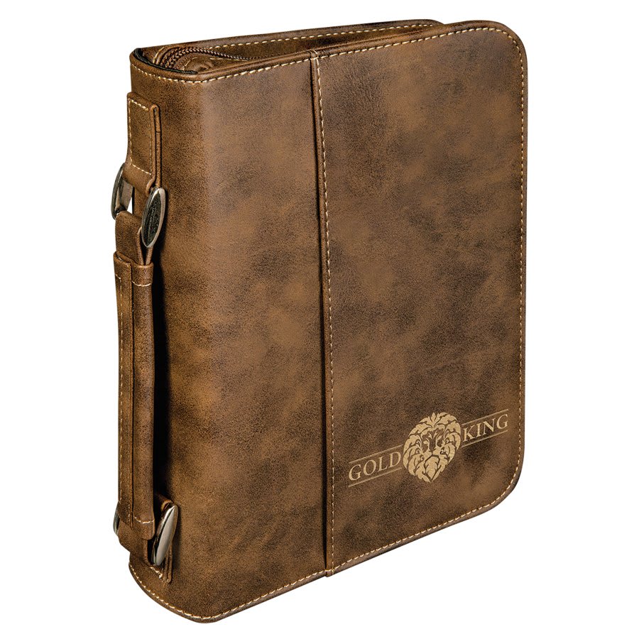 Bible cover carrying case with zipper - Small sized personalized leatherette cover
