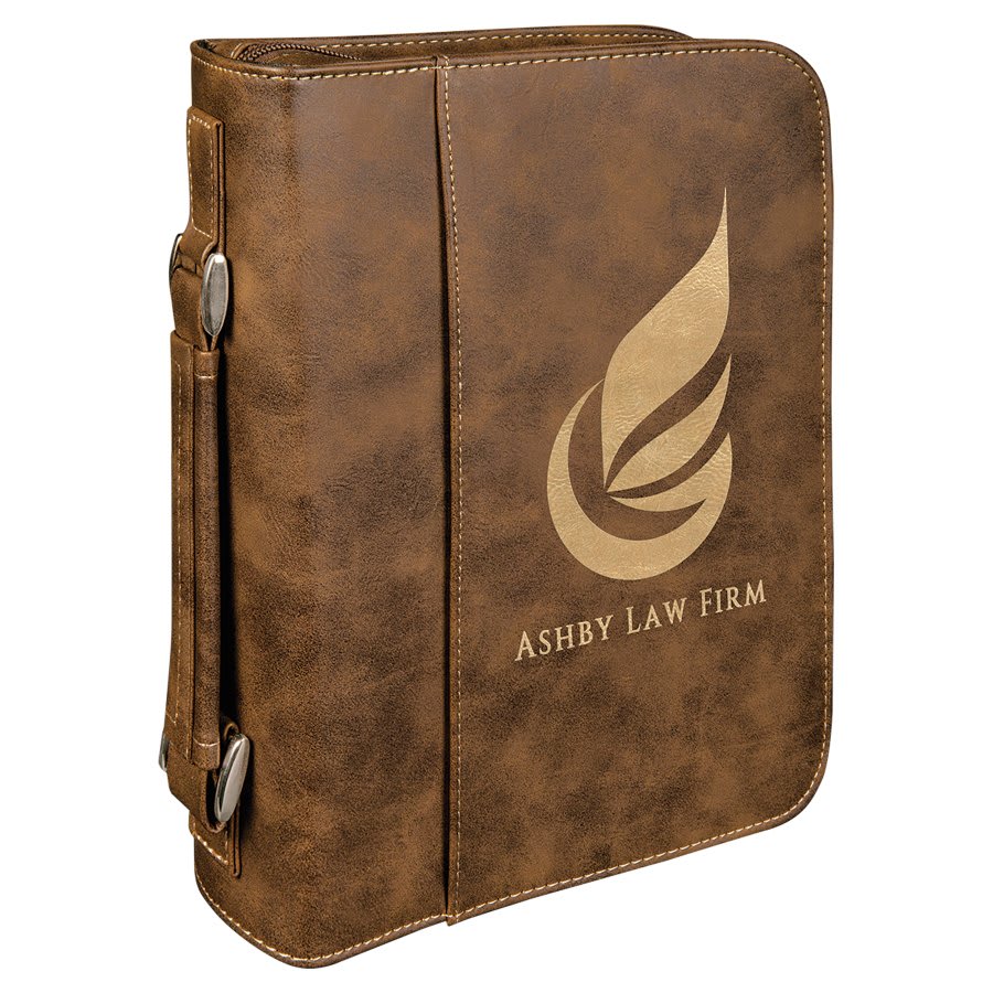 Bible cover carrying case with zipper - personalized leatherette cover