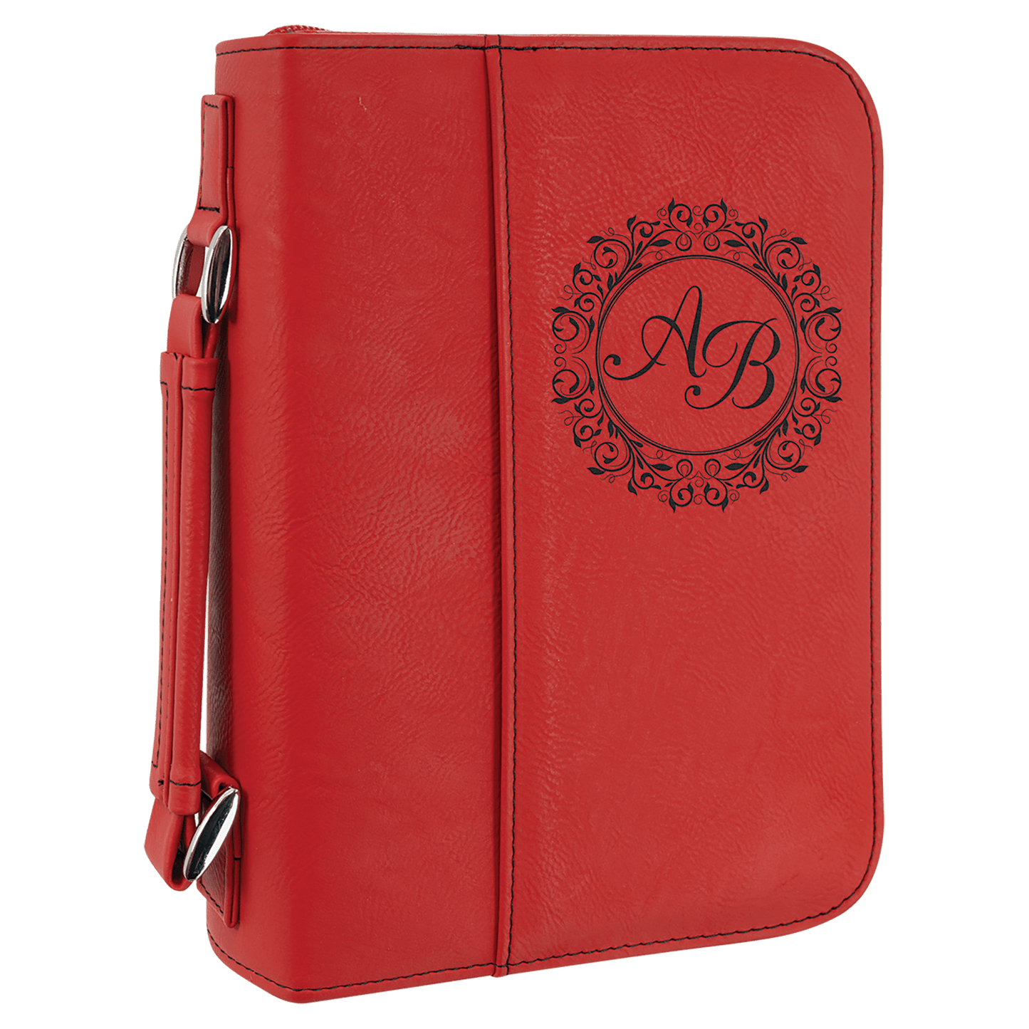 Bible cover carrying case with zipper - Small sized personalized leatherette cover