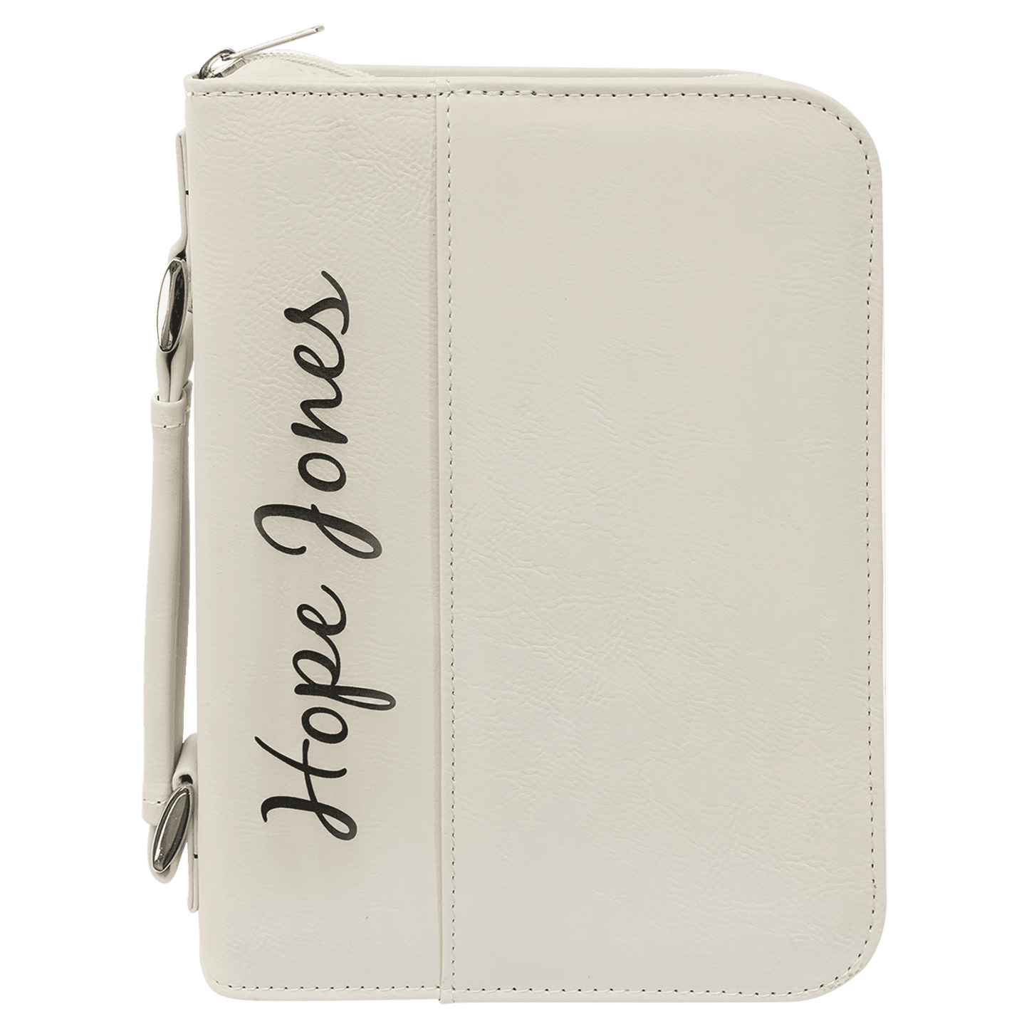 Bible cover carrying case with zipper - Small sized personalized leatherette cover