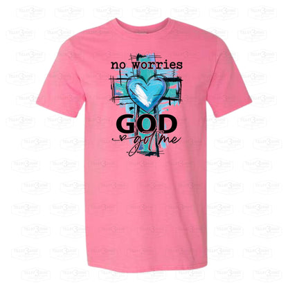 No Worries, God Got Me graphics t-shirt