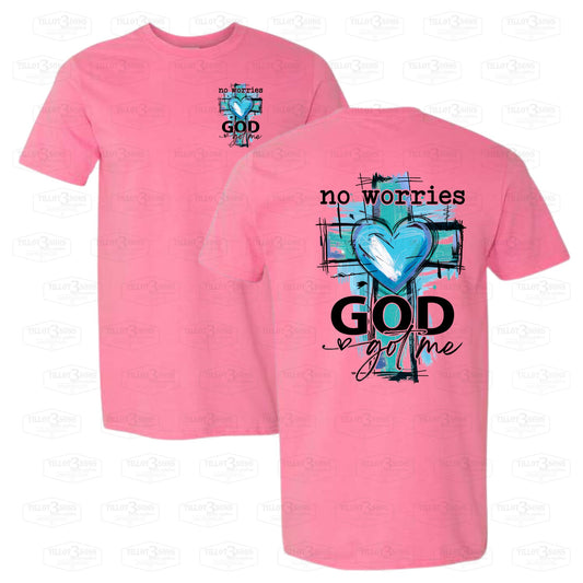 No Worries, God Got Me graphics t-shirt