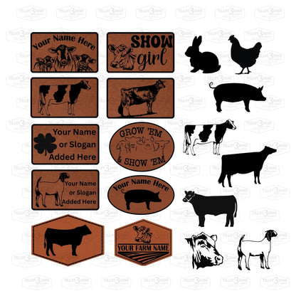 Kelly Green hat with Clover printed mesh with Farm & Club custom patches