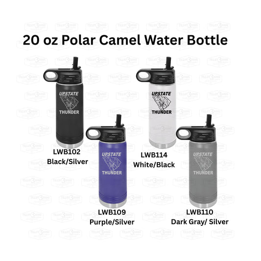 20 oz Water Bottle with Upstate Thunder logo laser engraved